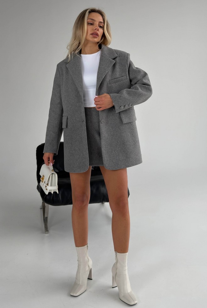 Укорочене пальто Тренд сірий